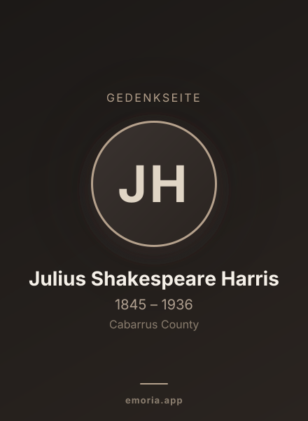 Gedenkportrait von Julius Shakespeare Harris