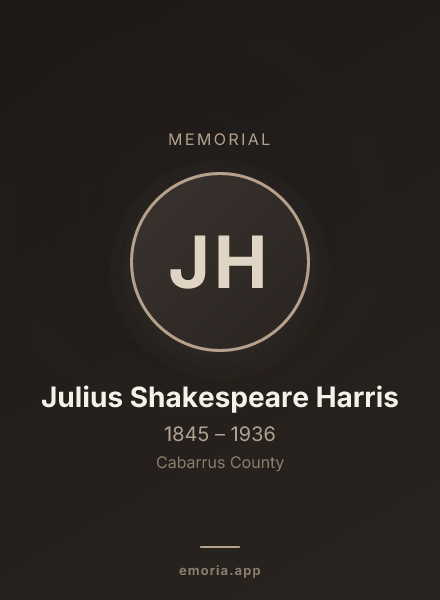 Memorial portrait of Julius Shakespeare Harris