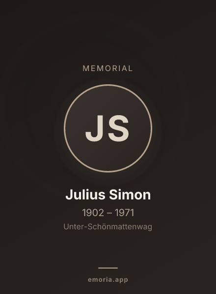 Memorial portrait of Julius Simon