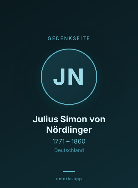 Gedenkportrait von Julius Simon von Nördlinger