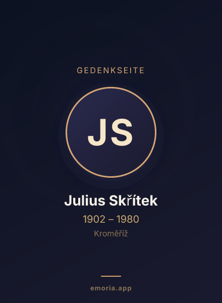 Gedenkportrait von Julius Skřítek