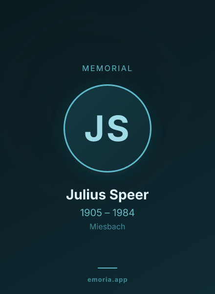 Memorial portrait of Julius Speer