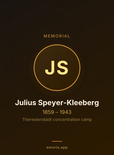 Memorial portrait of Julius Speyer-Kleeberg