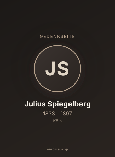 Gedenkportrait von Julius Spiegelberg