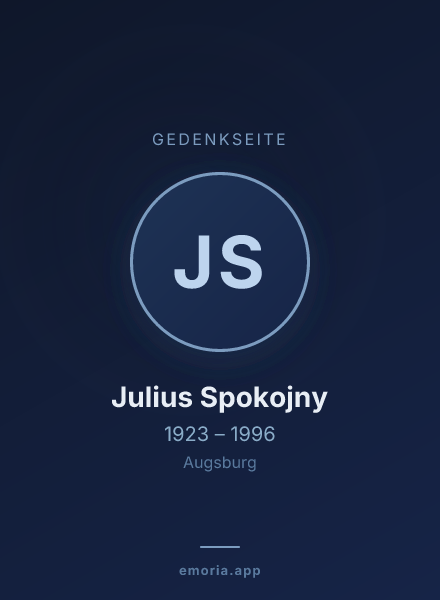Gedenkportrait von Julius Spokojny