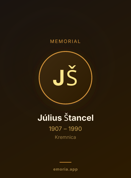 Memorial portrait of Július Štancel