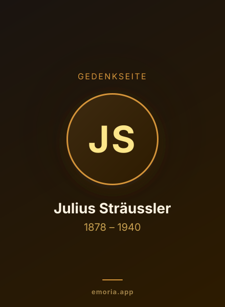 Gedenkportrait von Julius Sträussler
