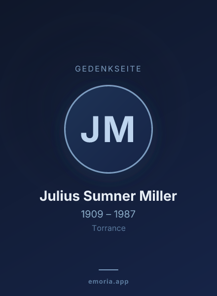 Gedenkportrait von Julius Sumner Miller