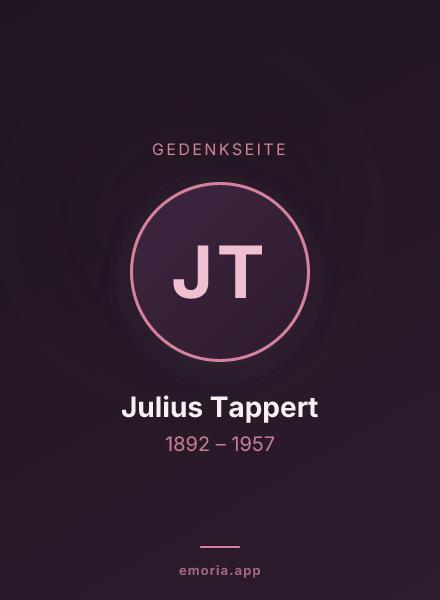 Gedenkportrait von Julius Tappert