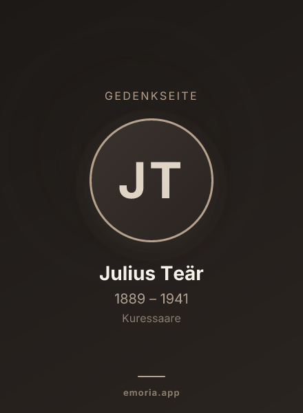 Gedenkportrait von Julius Teär