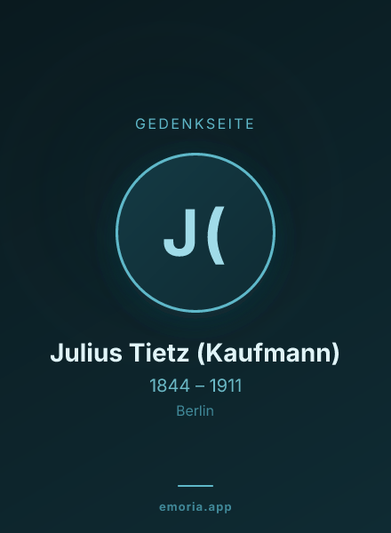 Gedenkportrait von Julius Tietz (Kaufmann)