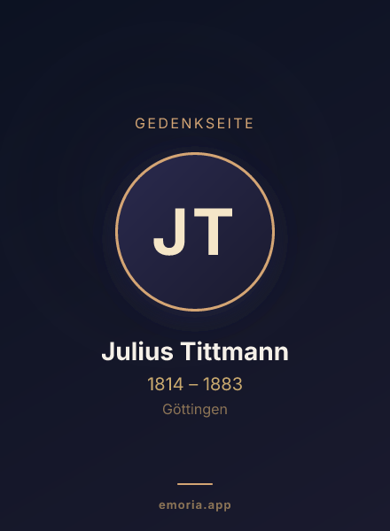 Gedenkportrait von Julius Tittmann