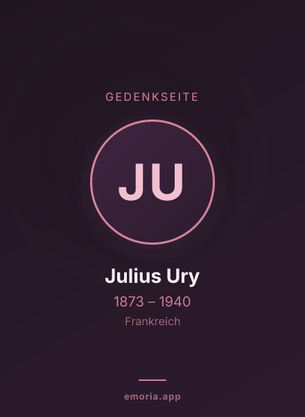 Gedenkportrait von Julius Ury