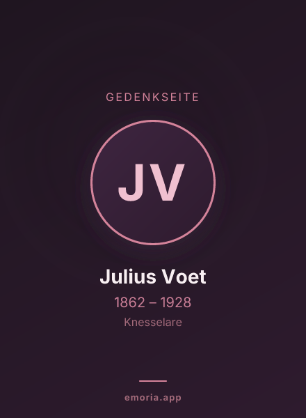 Gedenkportrait von Julius Voet