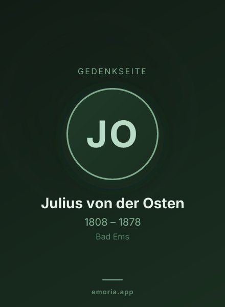 Gedenkportrait von Julius von der Osten