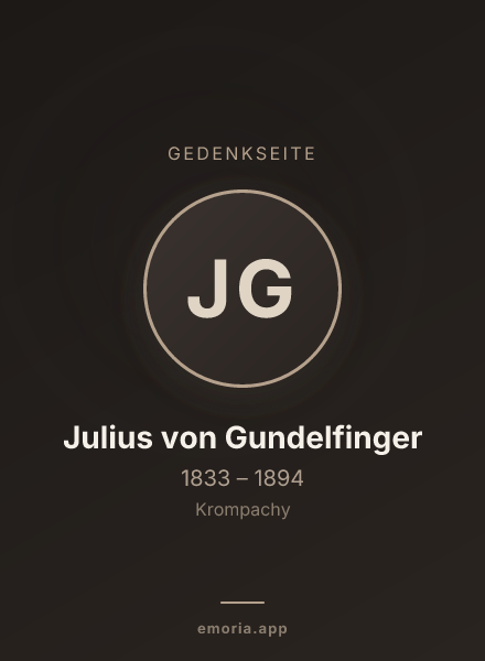 Gedenkportrait von Julius von Gundelfinger