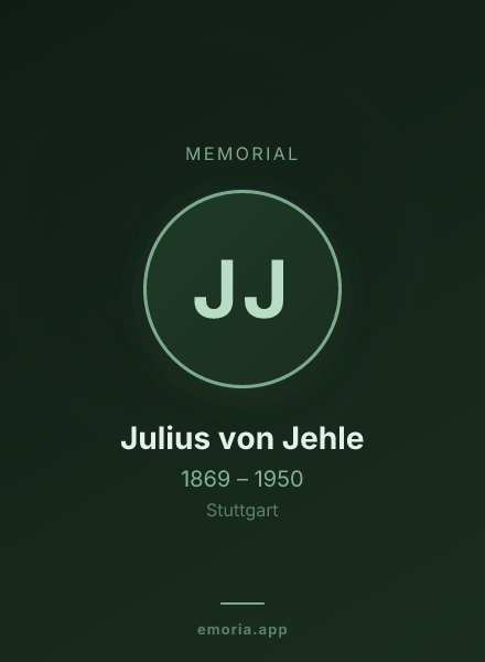 Memorial portrait of Julius von Jehle