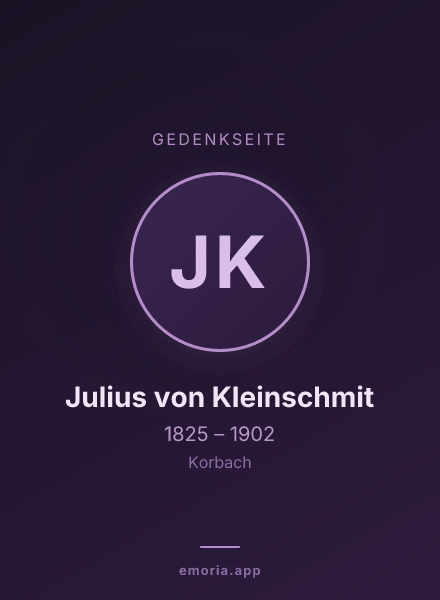 Gedenkportrait von Julius von Kleinschmit