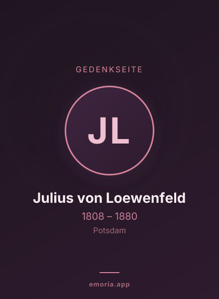 Gedenkportrait von Julius von Loewenfeld