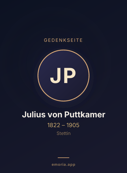 Gedenkportrait von Julius von Puttkamer