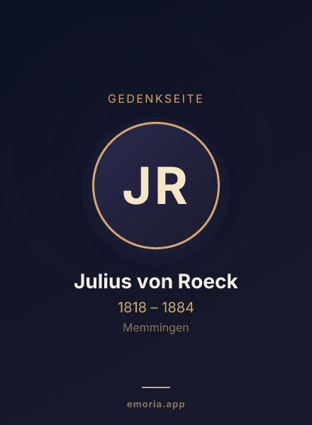 Gedenkportrait von Julius von Roeck