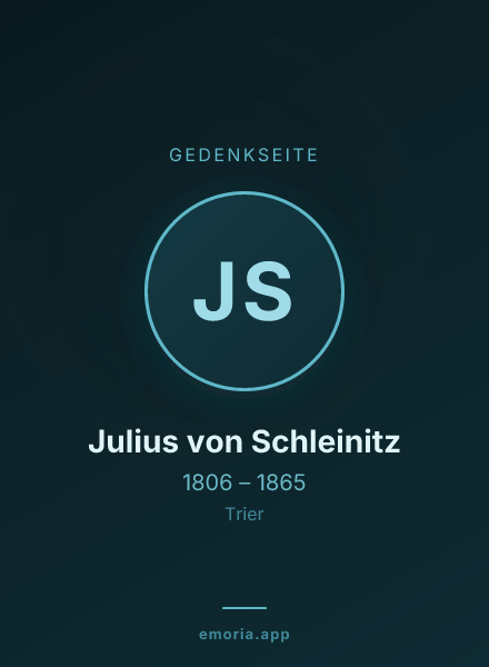Gedenkportrait von Julius von Schleinitz