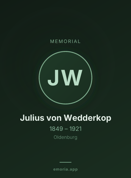 Memorial portrait of Julius von Wedderkop
