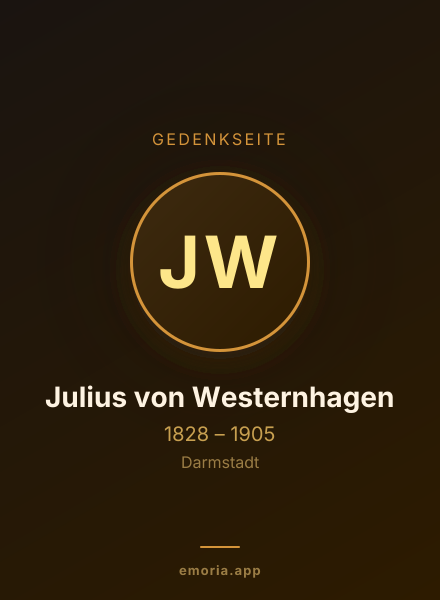Gedenkportrait von Julius von Westernhagen
