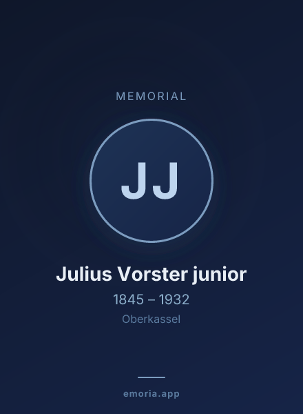 Memorial portrait of Julius Vorster junior