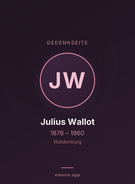 Gedenkportrait von Julius Wallot
