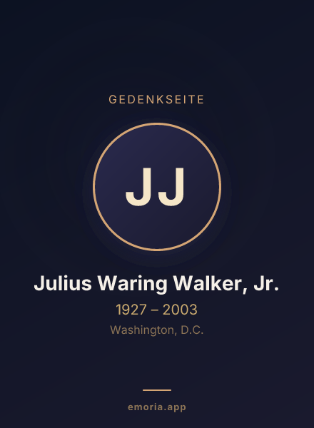 Gedenkportrait von Julius Waring Walker, Jr.