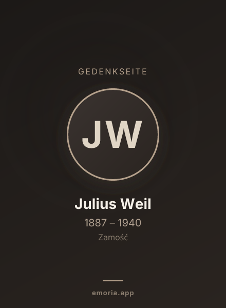 Gedenkportrait von Julius Weil