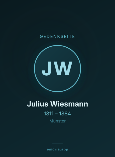 Gedenkportrait von Julius Wiesmann