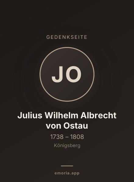 Gedenkportrait von Julius Wilhelm Albrecht von Ostau