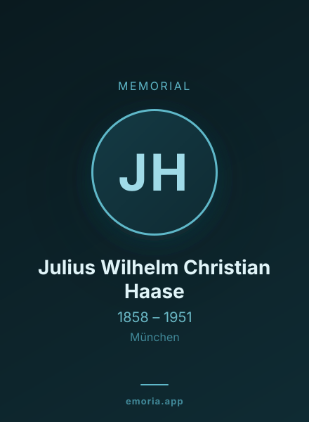 Memorial portrait of Julius Wilhelm Christian Haase