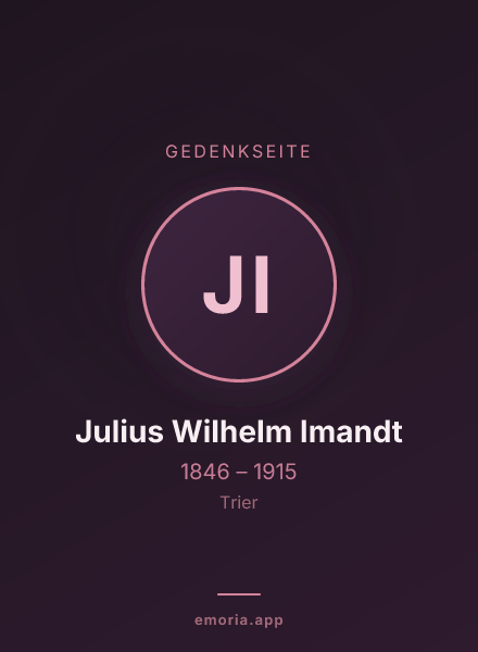 Gedenkportrait von Julius Wilhelm Imandt