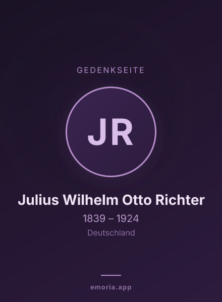 Gedenkportrait von Julius Wilhelm Otto Richter