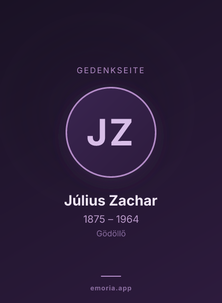 Gedenkportrait von Július Zachar