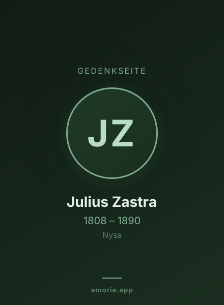 Gedenkportrait von Julius Zastra