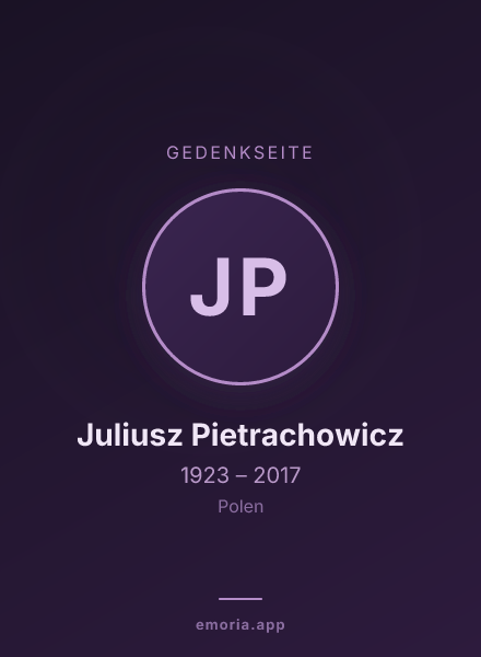 Gedenkportrait von Juliusz Pietrachowicz