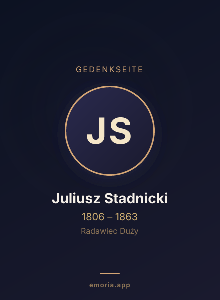 Gedenkportrait von Juliusz Stadnicki
