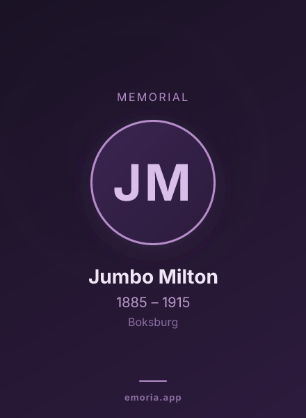 Memorial portrait of Jumbo Milton