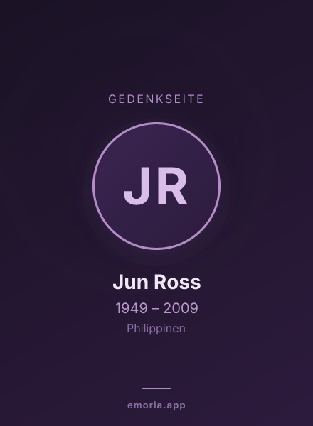 Gedenkportrait von Jun Ross