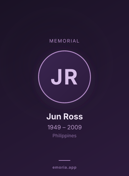 Memorial portrait of Jun Ross