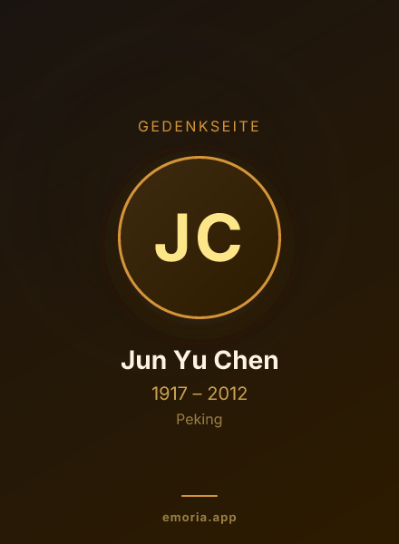 Gedenkportrait von Jun Yu Chen