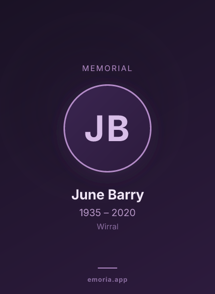 Memorial portrait of June Barry