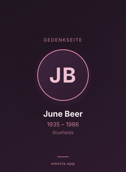 Gedenkportrait von June Beer