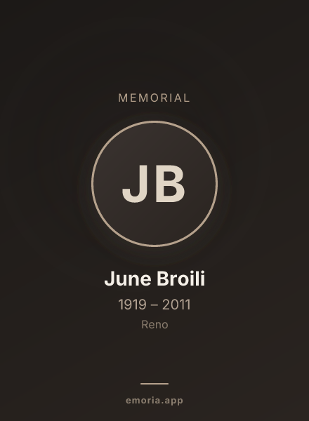 Memorial portrait of June Broili