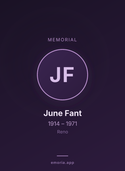 Memorial portrait of June Fant