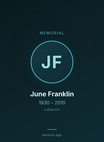 Memorial portrait of June Franklin
